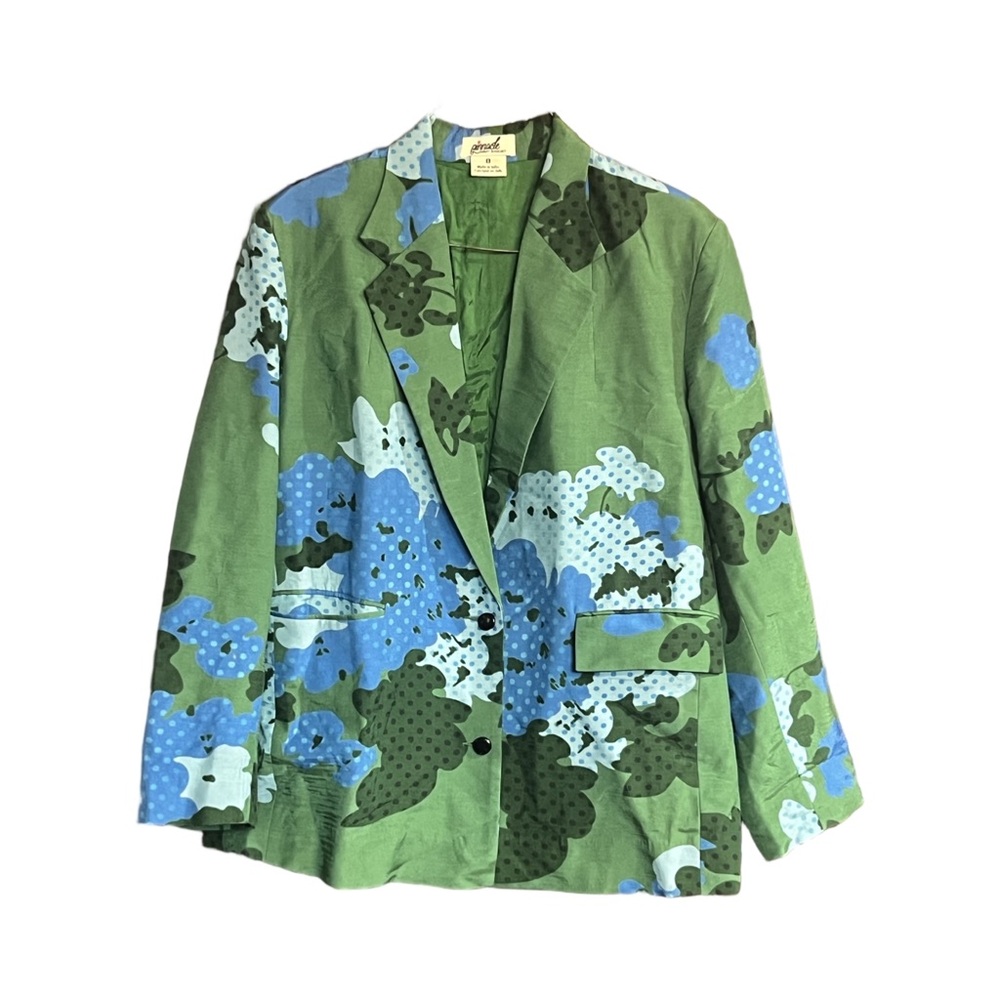 Anthropologie x Pinnacle Emerald Floral Jacket Size 8